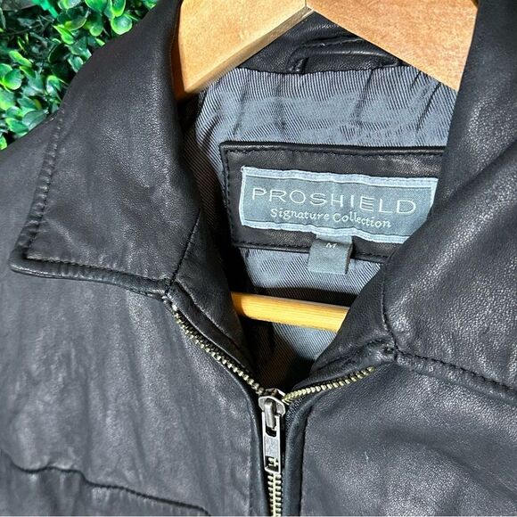 Ladies Vintage Black Leather Jacket Proshield Signature Collection Sz M - Picture 4 of 11